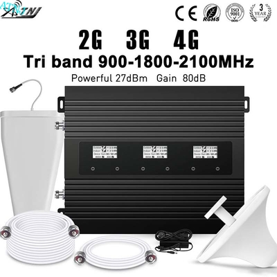 Gewinn-multi Band-Verstärker 900MHz 1800MHz 2100MHz 2G 3G 4G 80dB